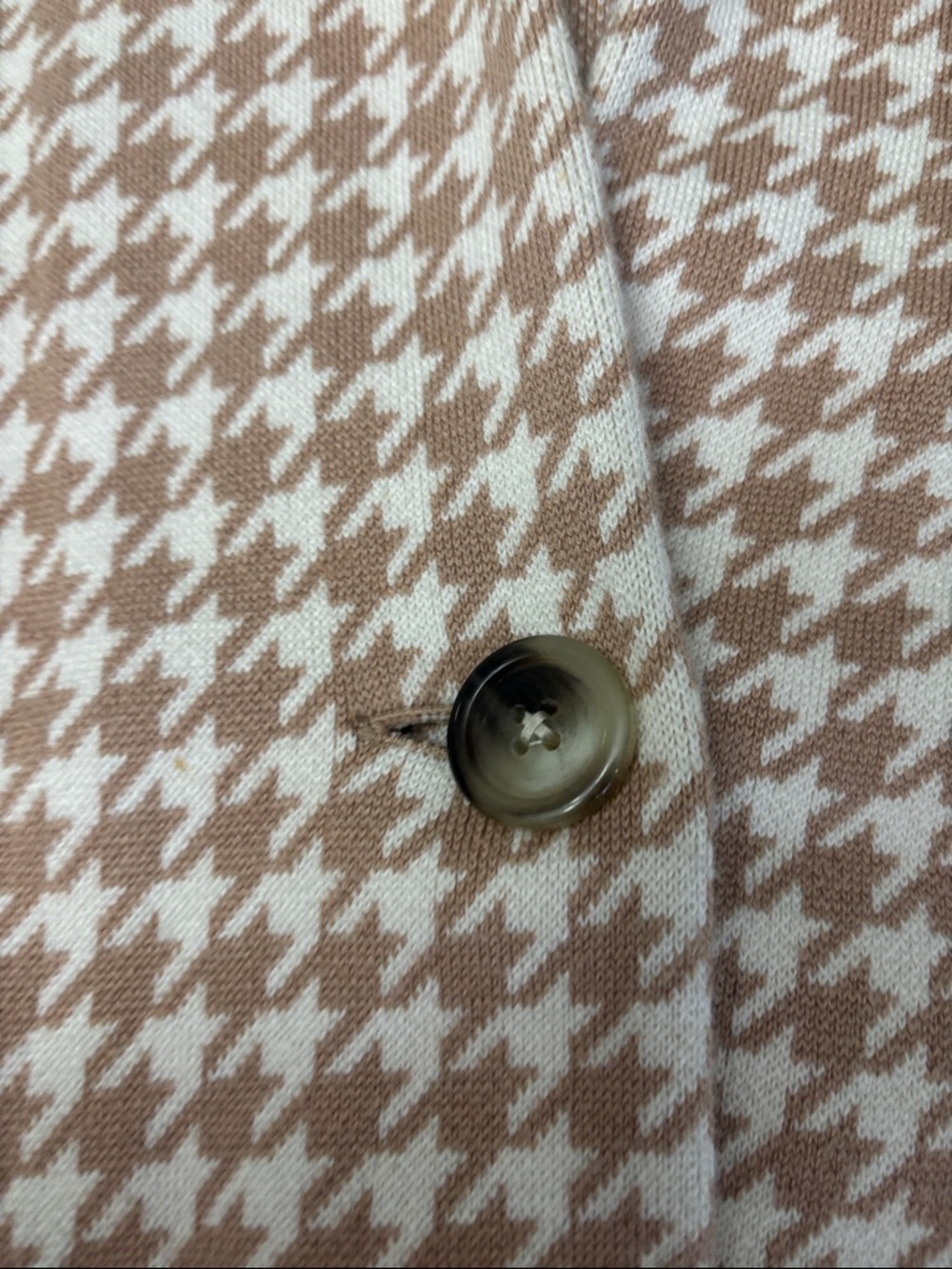 RW & CO Tan and Cream Houndstooth Coatigan - Picture 5 of 9